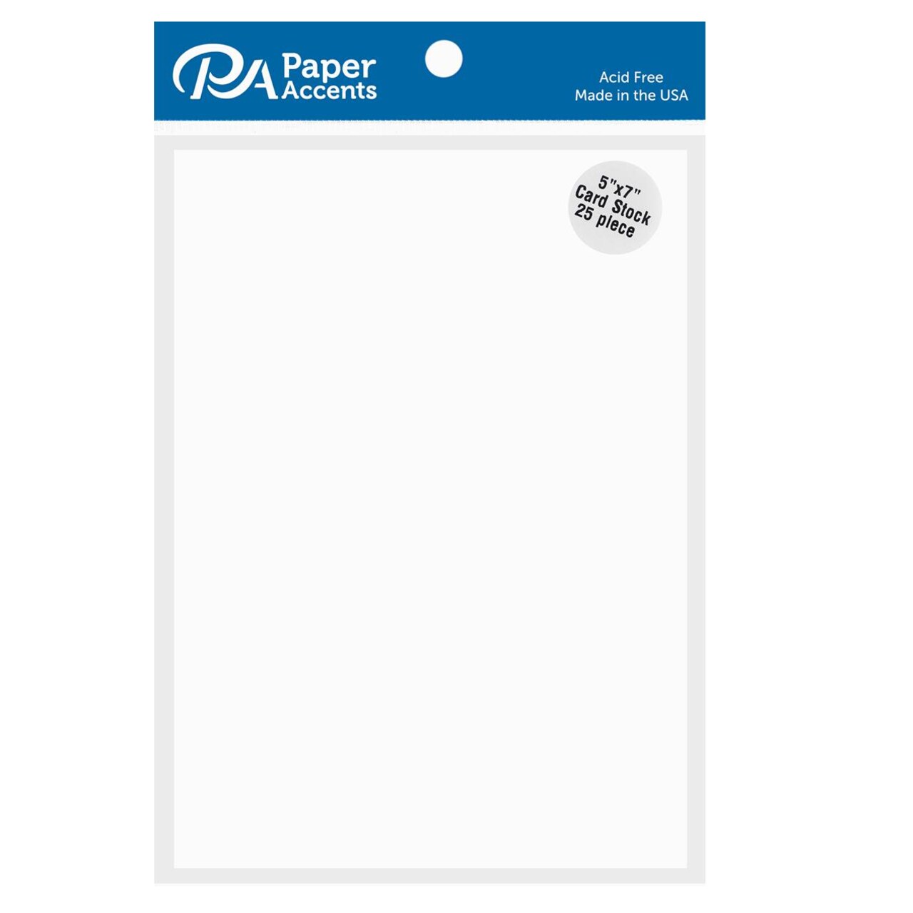PA Paper Accents Cardstock Cards 5" x 7" White, 65lb colored cardstock paper for card making, scrapbooking, printing, quilling and crafts, 25 piece pack